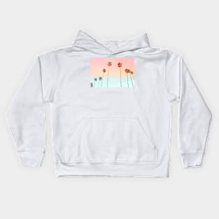 Cotton Candy Sky Palm Trees Kids Hoodie